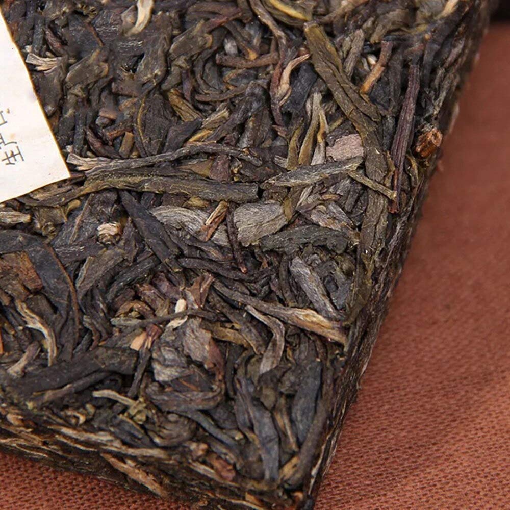 FullChea - 2017 Haiwan Raw Pu-erh Tea Brick - Sheng Pu Erh Tea Loose Leaf - Menghai Puerh - Increases Energy - 8.8oz / 250g