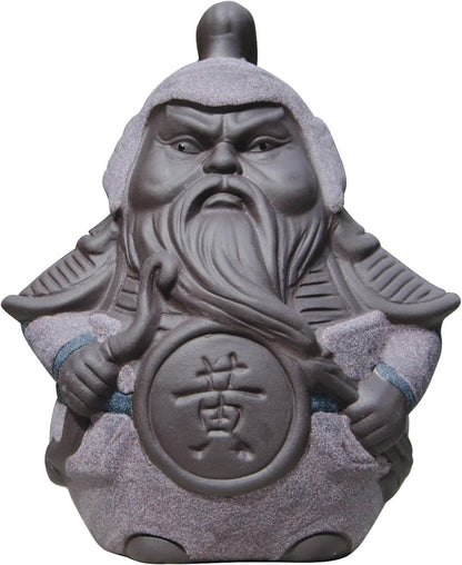 Hoobar Handmade Zisha Tea Pet Ceramic 5 Heros Design Style of the Romance of the Three Kingdoms, Decoration for Kungfu Teaset and Tea Tray A Great Gift (Zhao yun)