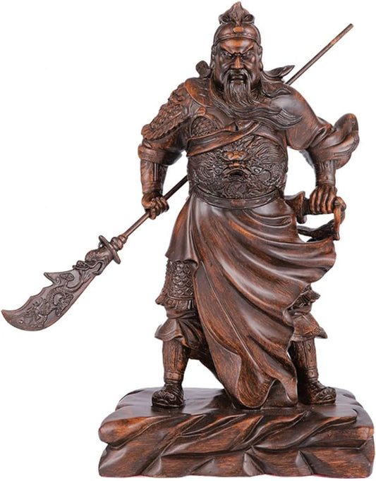 NIBHZ Resin Guan Yu Statue, Exquisite Guan Gong Figurine Sculpture for Home Decor and Gifts, Ornamental Warrior Art Piece,38X26X16cm