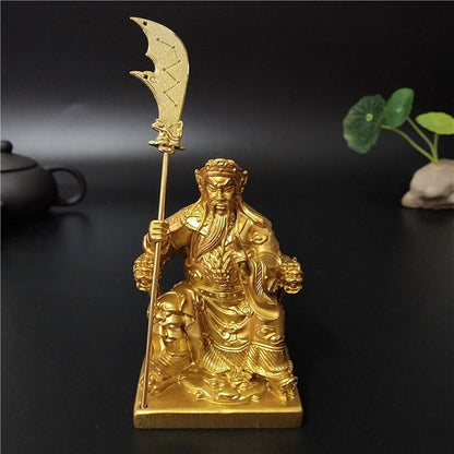 zxb-shop Guan Gong Statue Gold Guan Gong Buddha Statue Home Decoration Chinese Feng Shui Big Buddha Sculpture Figurines Ornaments Resin Crafts Gifts Chinese Feng Shui Guan Yu Statue