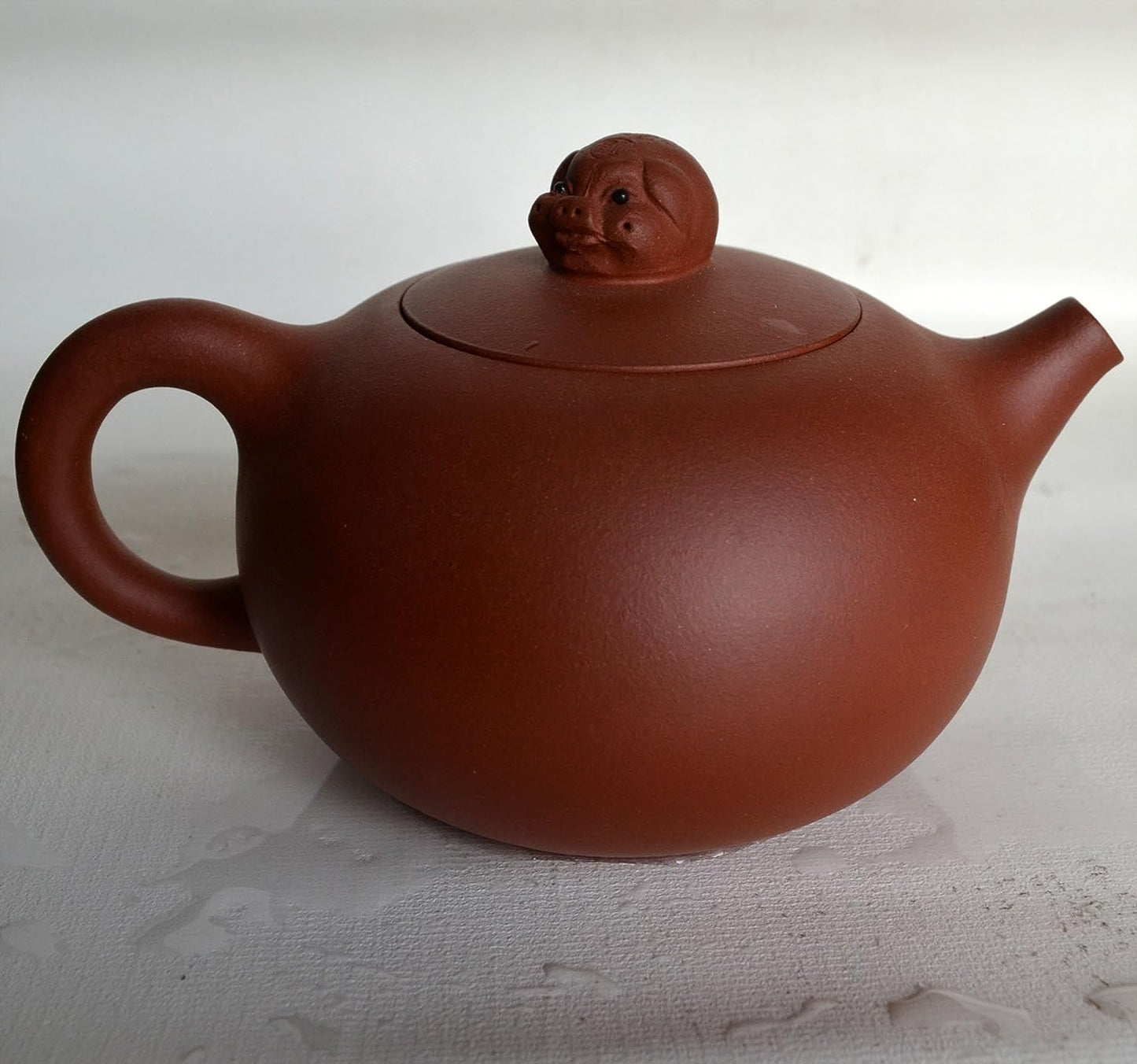 Teapot 9.5oz Chinese Yixing Xishi Tea Pots Handmade Zisha Genuine Clay Pig Lid