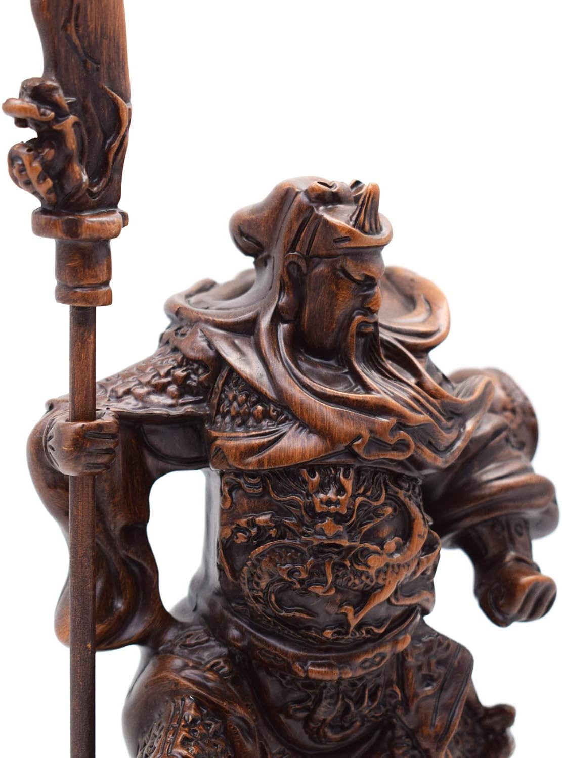 FUNSXBUG Chinese Feng Shui Guan Yu Statue/Guan Gong Statue/Guan Di Statue/Guan Yun Chang Statue Figurines Feng Shui Decor Home Office Decoration Tabletop Decor Good Lucky Gifts