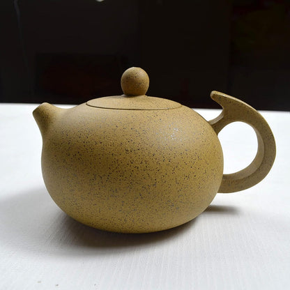 Yixing Teapot 8oz Chinese Zisha Tea Xishi Pots Natural Zini Yellow Mud (Black + yellow)