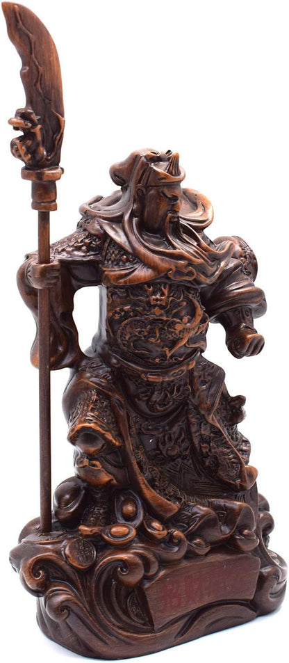 Chinese Feng Shui Guan Yu Statue/Guan Gong Statue/Guan Di Statue/Guan Yun Chang Statue Figurines Sculpture Feng Shui Decor Home Office Decoration Tabletop Decor Good Lucky Gifts