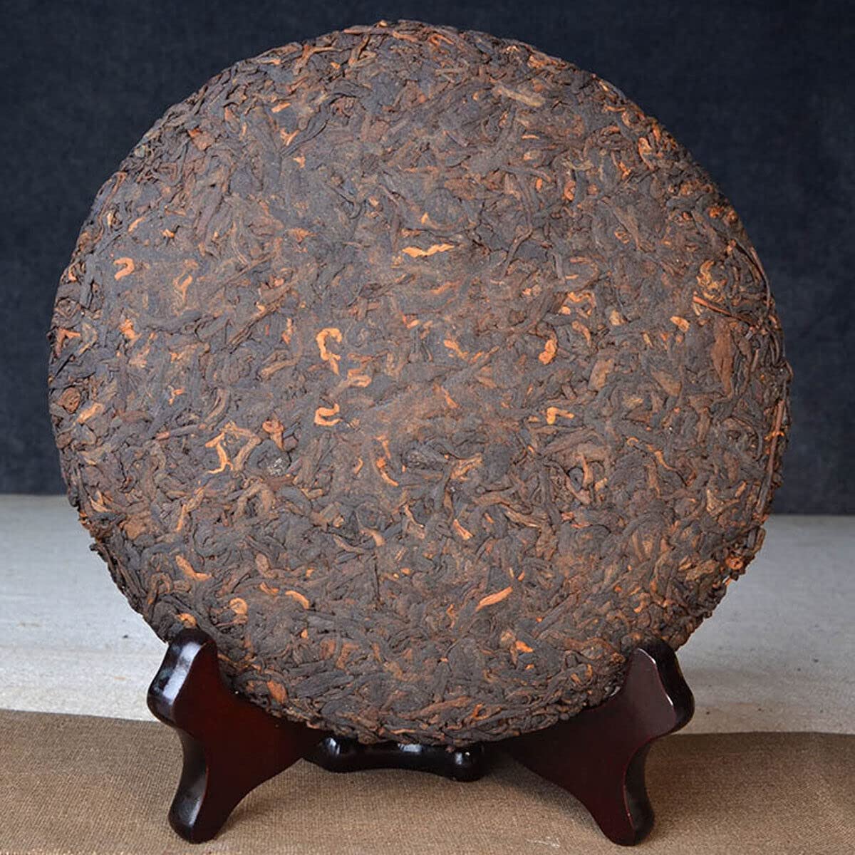 357g Ripe Tea Puer Cooked Puerh Tea Cake Brown Ancient Trees Tea Yunnan Menghai