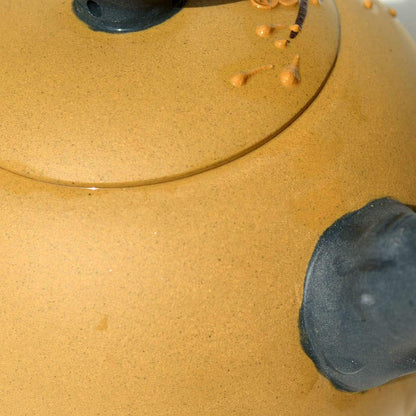 Tea pot 9.5oz Chinese Yixing Clay Dragon Genuine Zisha Tea Infuser for Loose Tea Kettle (Black) (Yellow)