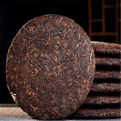 Pu'er Tea Shen Ripe Black Tea Royal Qi Zi Cha Aged Cake Yunnan Menghai 357g