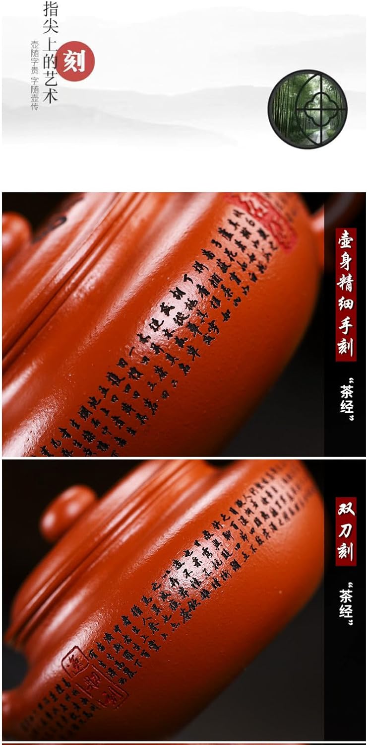 Handmade Zisha Teapot, Chinese Yixing Purple Clay Tea Pot 280cc,Chinese Kungfu Brew Infuser Loose Leaf Tea