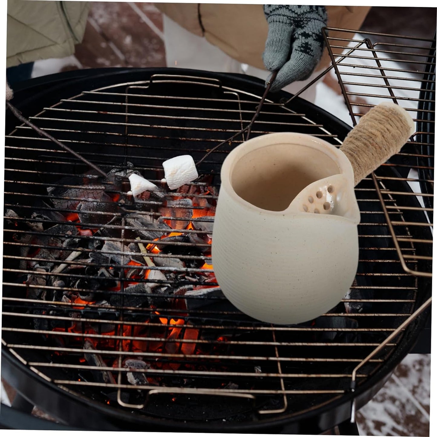 LIFKOME Charcoal Stove Water Kettle Pot Kettle for Gas Stove Small Teapot Camping Coffee Pot Japanese Teapot Chinese Zisha Clay Pot Ceramic Teapot Teapots Indoor Set of Jars Ceramics Rope