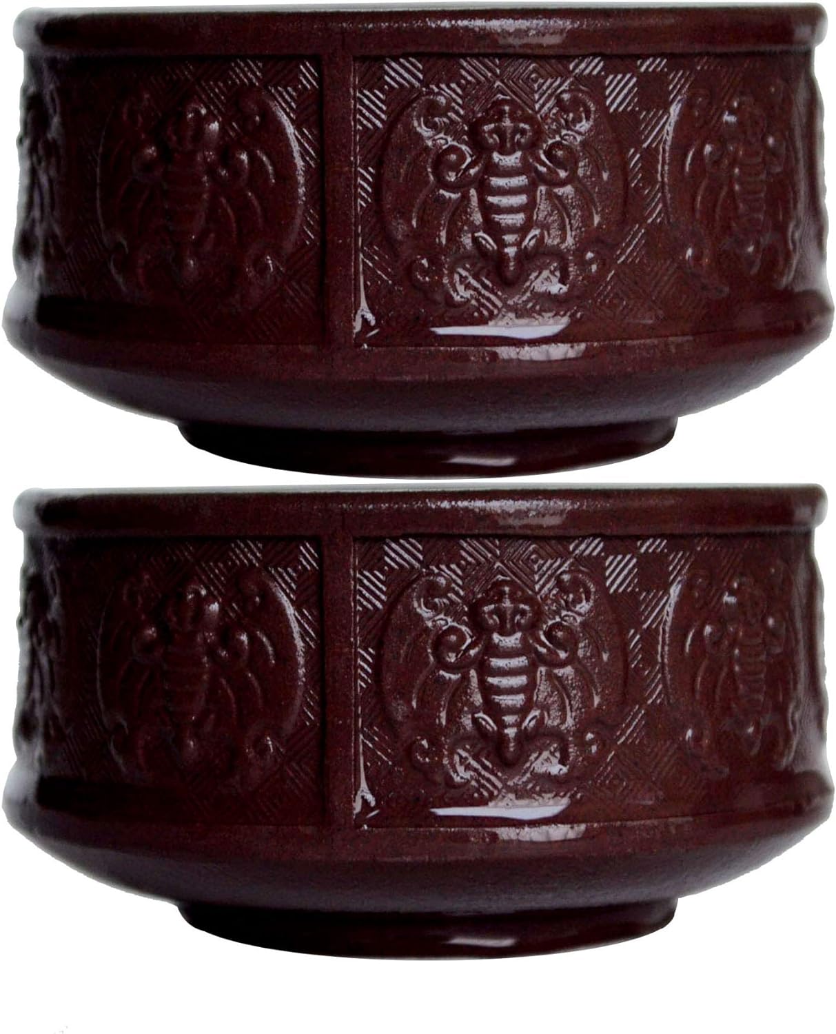 Yxhupot 2pcs Teacup 80ml Chinese Yixing Clay Zisha Cup 9Fu Luck Happy (red zini)