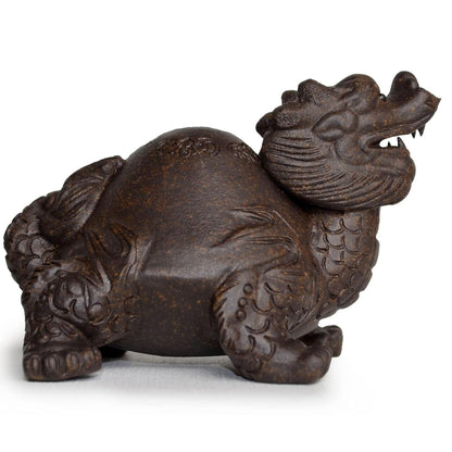 Chinese Dragon Turtle Tea Decoration Zisha Auspiciousness Lucky Well Fengshui Wealth (Pixiu Piyao)
