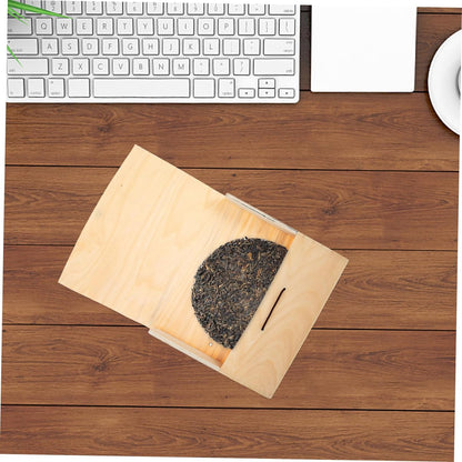 OKUMEYR Tea Cake Box Gift Containers Compressed Puerh Tea Storage Loose Tea Container Tea Leaf Case Tea Bag Case Tea Chest Table Top Display Stand Wooden Tea Storage Case Compartment China