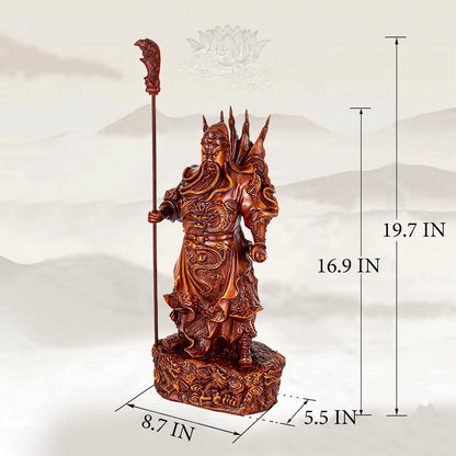 Guan Yu Statue - God of Wealth and Fortune, Feng Shui Gifts, Guan Gong Sculpture, Kwan Kung Figurines