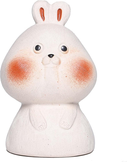 SILINE Yixing Zisha Clay Tea Pet,Chinese Zodiac Signs Statues Animal Figurine,Gongfu Tea Tray Accessories Ornament (Rabbit,Yellow Dianni Clay)