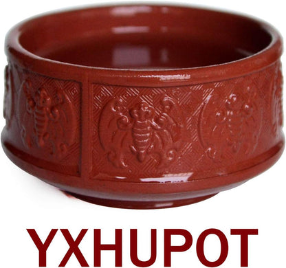 Yxhupot 2pcs Teacup 80ml Chinese Yixing Clay Zisha Cup 9Fu Luck Happy (red zini)