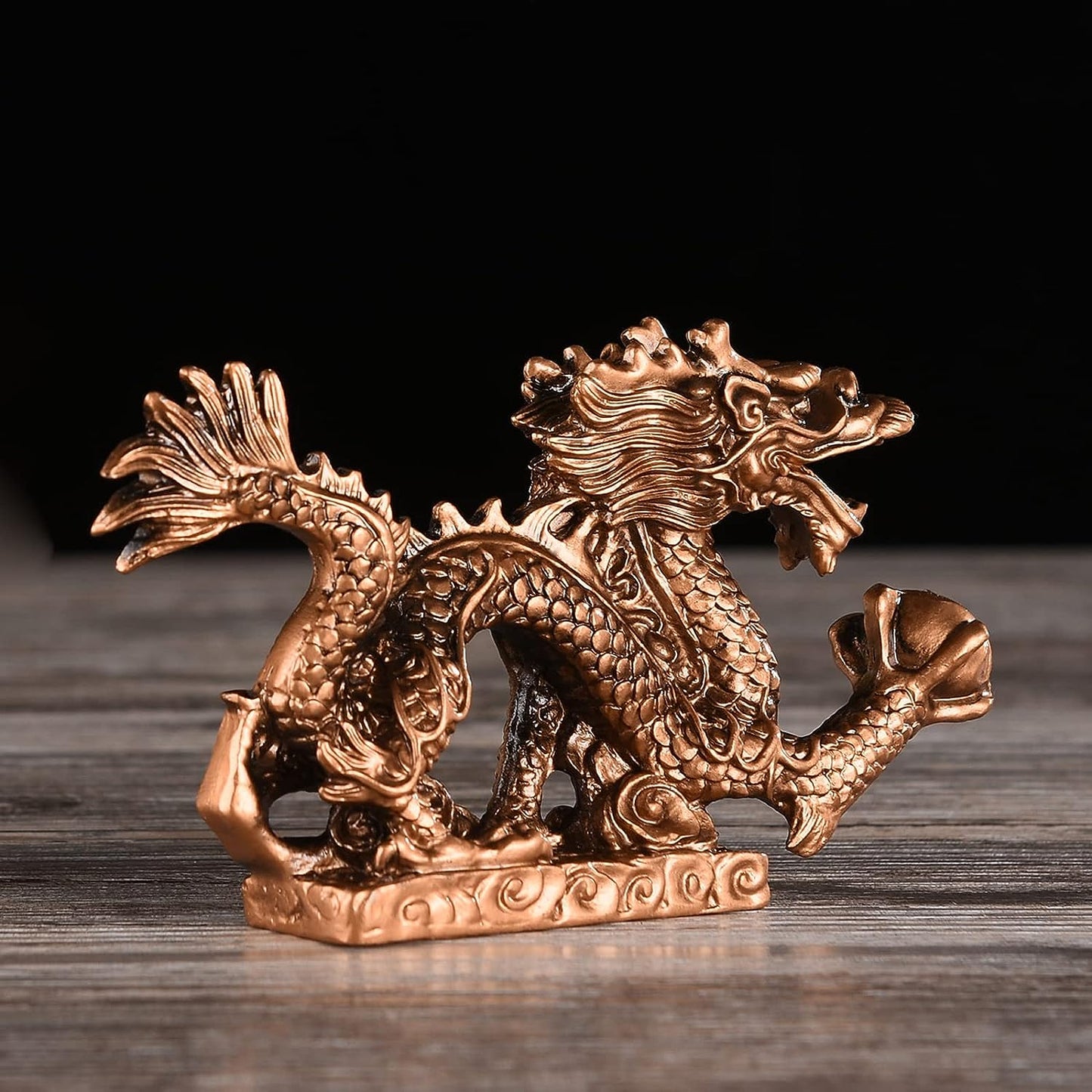 BRABUD Feng Shui Resin Dragon Statue for Luck & Success Ornaments Home Office Decor Figurine Collectible TQGJBS235