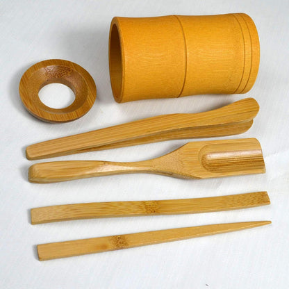 Chadao Bamboo GongFu Tea Tools Tube Spoon, tongs, detong, tea needle funnel (bamboo tube)