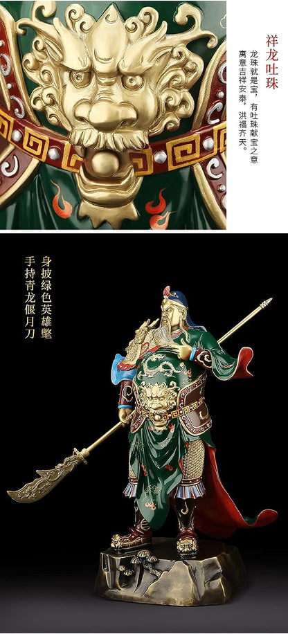 Caifuwang Guan Gong guan Yu Guan Second Master to Seek Fortune Wu God of Wealth Household Buddha Statue (9-29) 关公关羽关二爷招财武财神家居佛像(9-29) (Small red face Guan Gong小号红脸关公)