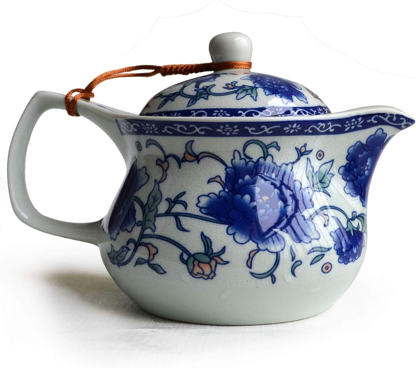 Yxhupot Teapot 15oz Blue White Porcelain China Stainless Steel Infuser Flower (cihu mudan)