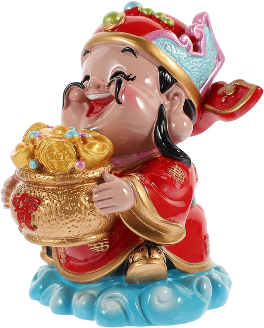 NOLITOY 3pcs God of Wealth Ornaments Desktop God of Feng Shui Gift God of Wealth Buddha Figure Chinese Mascot Gift Guan Yu Statue Wealth Blessing Statue Year Indoor Doll Resin Office
