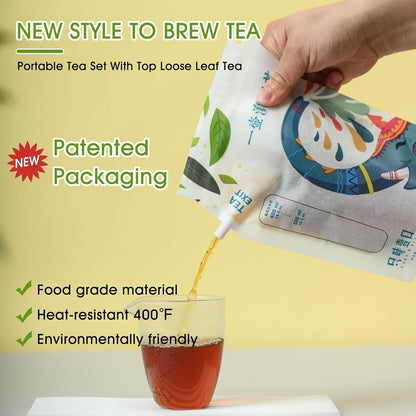 ZWYK TEA Authentic Top Chinese Tea (6 Count, Produced in YUNNAN), Portable Black Tea & Chenpi White Tea & Pu erh Tea Pot Design -  A Unique Approach to Enjoying Tea, Perfect for Camping/Travel/Hiking/Party