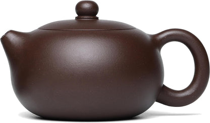 SILINE Fine Yixing Clay Teapot Series,Chinese Genuine Handmade Tea Pot 10.6 Oz,Infuse Brew Kungfu Tea Maker (Xishi,Yixing Zini Purple Clay)