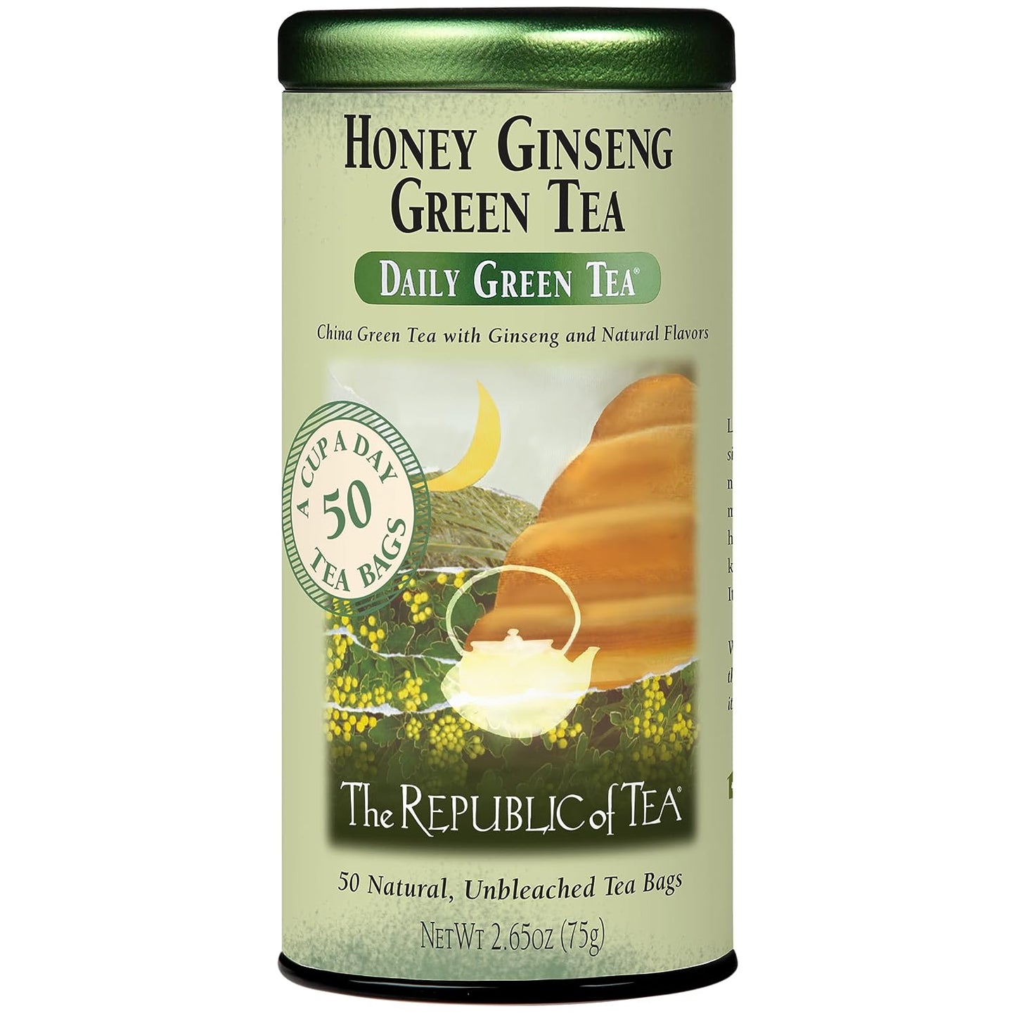 The Republic of Tea – Pineapple Ginger Daily Green Tea, 50 Tea Bag Tin