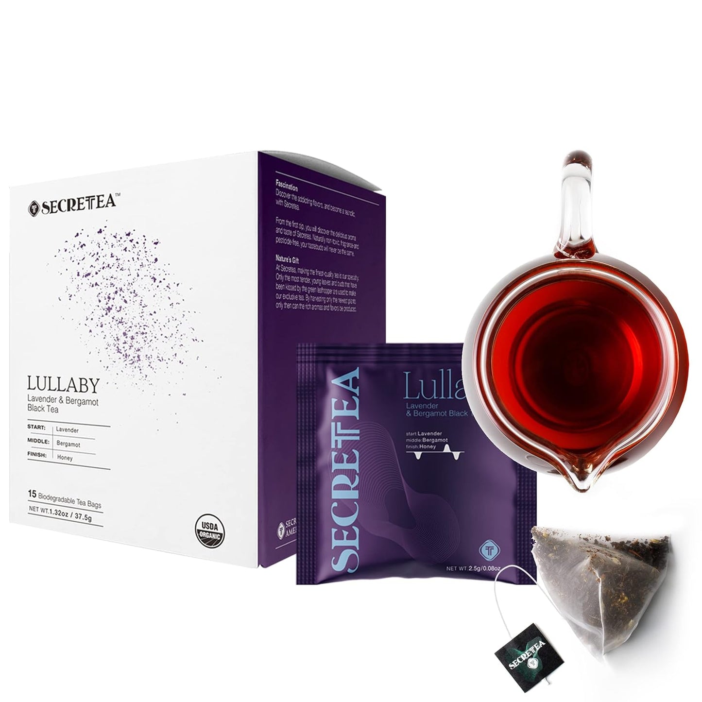 Organic Cocoa Pu-erh Loose Tea I POWERFUL Detox Immune I Heart & Digestion Support, 15 Sachet Tea Bags (Pack of 3) |By T SECRETEA, Treasure Box