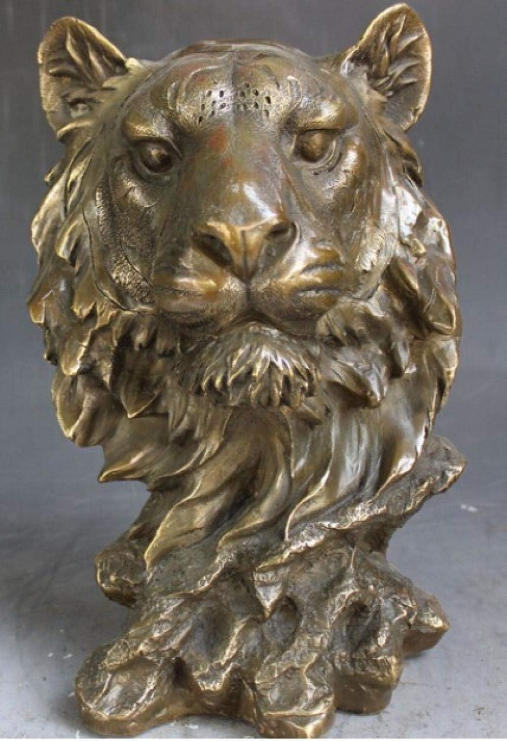 Figurin Statues for Home Decor Bronze Panther Head Bust Statue