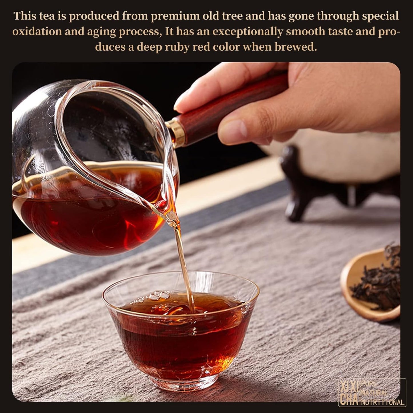 XIXICHA Puerh Tea Cake 2008yr Ripe Puer Tea Classic Ancient Trees Pu erh Tea Cake Aged Fermented Shu Pu-erh Tea Chinese Yunnan Puerh Tea Cake 普洱茶 古树普洱茶 熟茶 12.6oz/357g