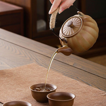 Scizorito Lifting Beam Pot Style Rough Pottery Tea Set, Boiled Over Open Fire, Gift Box Packaging Suitable for Mother'S Day, Father'S Day, Christmas, Birthday Parties, Company Gifts