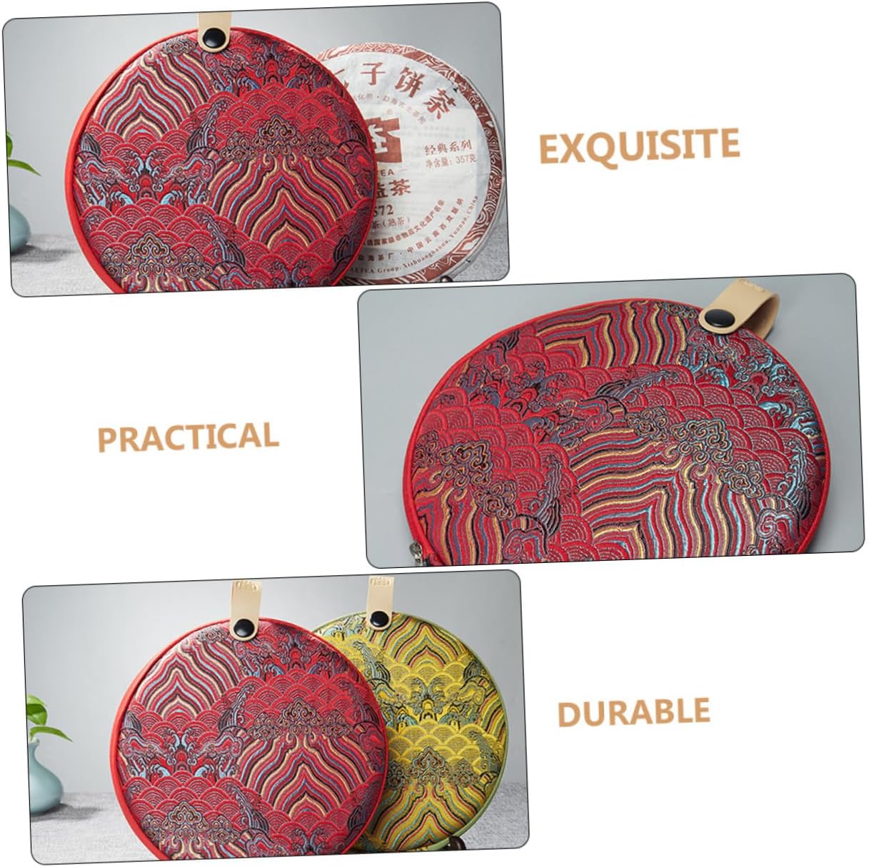 FELTECHELECTR Tea Cake Storage Bag Tea Cake Bag for Cabinet Tea Cake Storage Pouc Tea Brick Case Puerh Storage Bag Gift Boxes Pu'er Tea Cake Bag Kung Fu Tea Travel Tea Cabinet Cloth