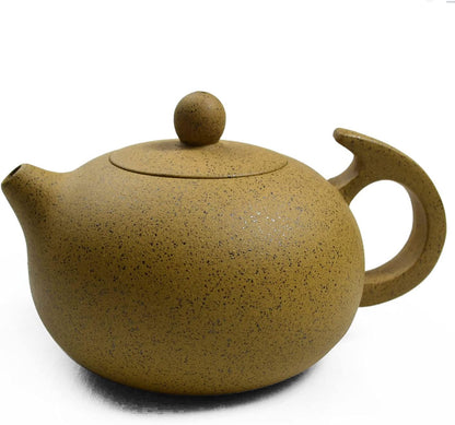 Yixing Teapot 8oz Chinese Zisha Tea Xishi Pots Natural Zini Yellow Mud (Black + yellow)