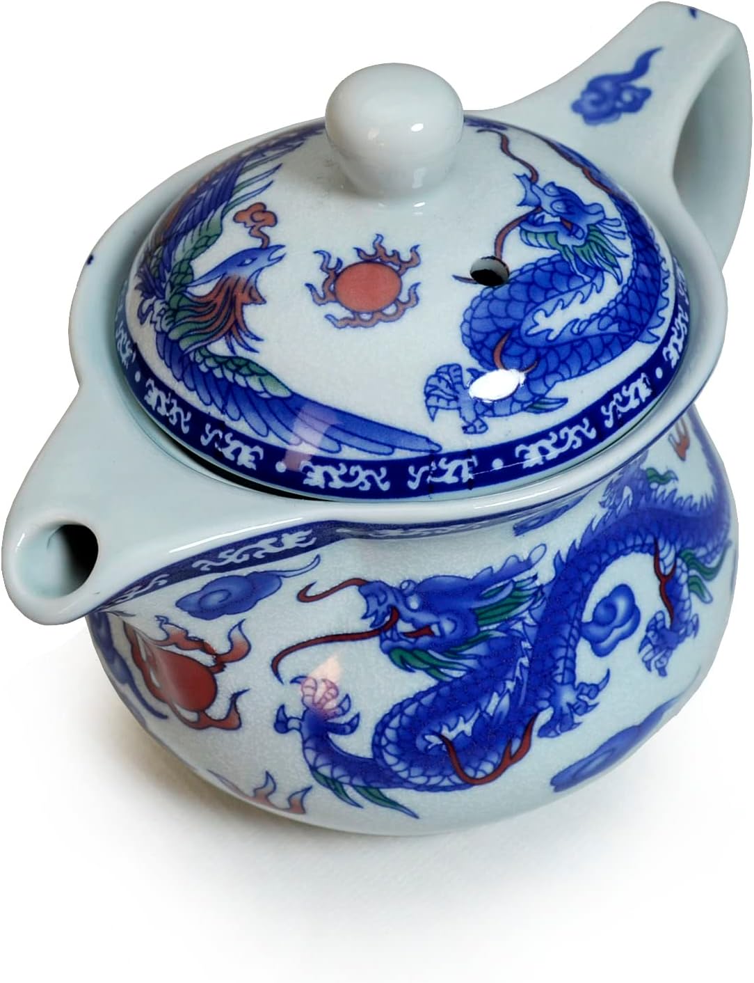 Yxhupot Teapot 15oz Blue White Porcelain China Stainless Steel Infuser Flower (cihu mudan)