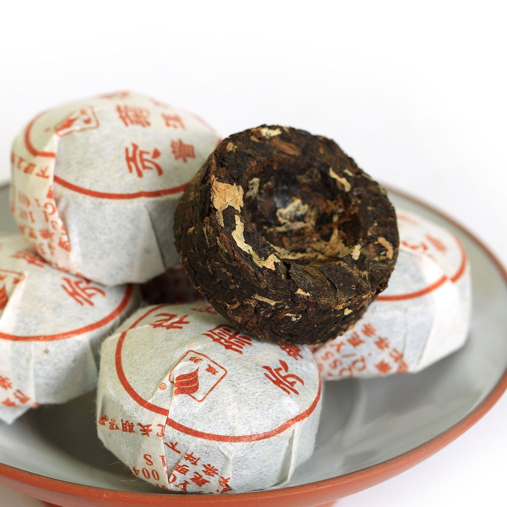 Puerh Tea Cake 20Pcs / 4.23oz 2015 Year Ripe Shu Gongju Tribute Chrysanthemum Flower - Yunnan Pu-erh Pu erh Puer Pu'er Chinese Tea - Mini Tuocha