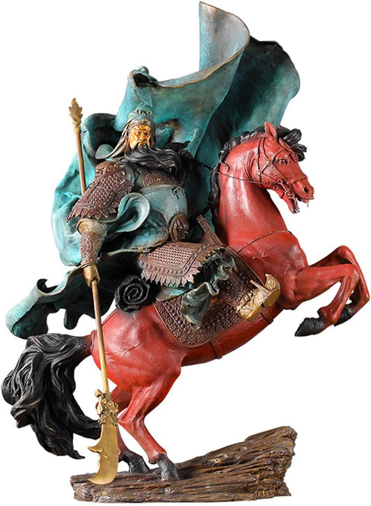 WXMYOZR Chinese Feng Shui Guan Yu Statue/Guan Gong Statue Figurines Sculpture Feng Shui Decor Home Office Decoration Tabletop Decor Good Lucky Gifts(36.6 inches)