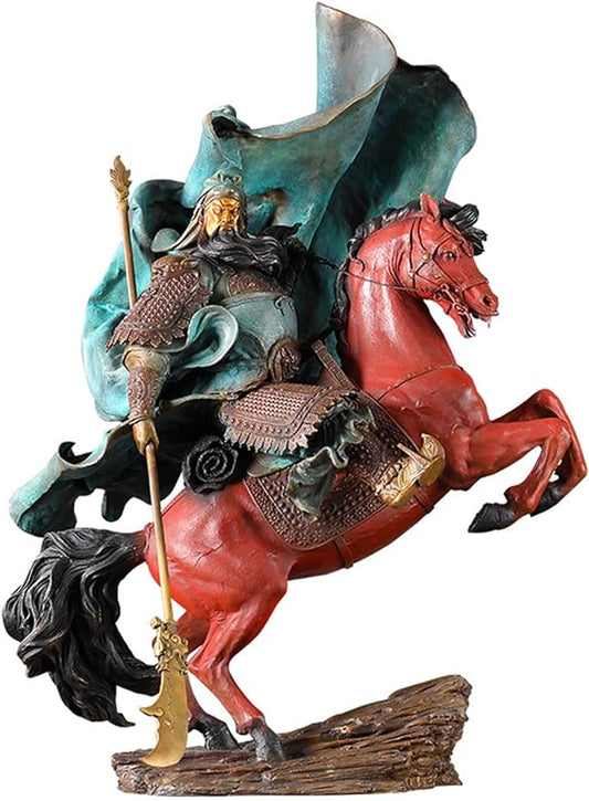 WXMYOZR Chinese Feng Shui Guan Yu Statue/Guan Gong Statue Figurines Sculpture Feng Shui Decor Home Office Decoration Tabletop Decor Good Lucky Gifts(36.6 inches)