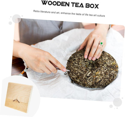 Hoement tea cake box tea leaf case compressed puerh tea display tea chest wooden Bible puerh tea cake holder tea bag case tabletop accessories Wooden Tea Storage Case universal Cake stand