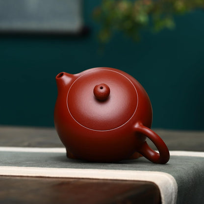 SILINE Fine Yixing Clay Teapot Series,Chinese Genuine Handmade Tea Pot 7.8 Oz with Filter,Infuse Brew Kungfu Tea Maker (Xishi Set,Yixing Zhuni Red Clay)