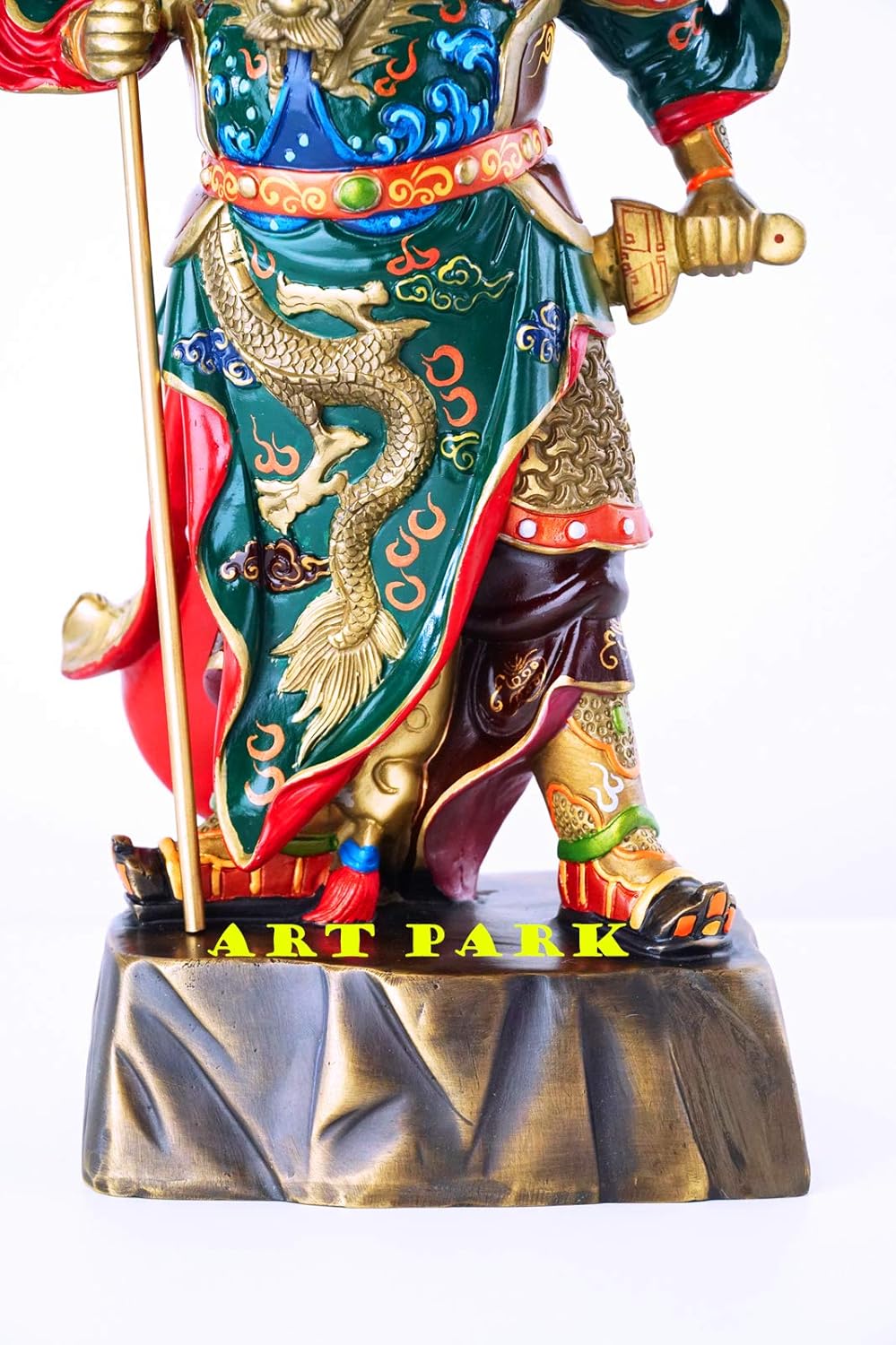 Pure Copper Guan Yu Statue - God of Wealth and Fortune, Feng Shui Decor, Guan Gong Sculpture, Kwan Kung