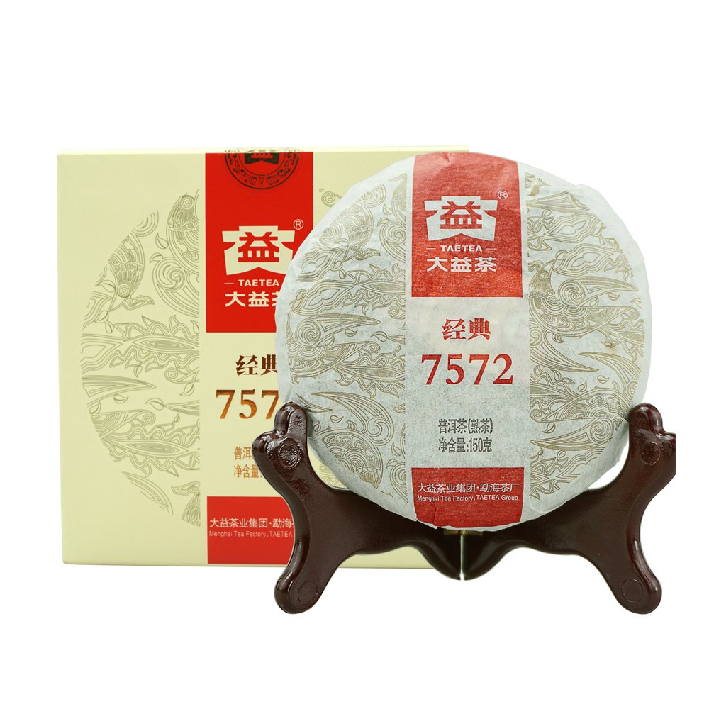 TAETEA 7542 Classic Raw Pu-erh Tea, Aged Fermented Puerh Tea Cake, Chinese Sheng Pu'er Tea Black Tea for Daily Drink and Gift 150g / 5.29oz