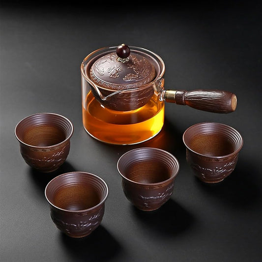 Chinese/Japanese Tea Set Portable Glass Ceramic Chinese Kung Fu Tea set Travel Tea Set Teaware Sets Teapot For Tea Teapot Tea Cup Set Tea Maker Infuser Portable Teapot Set Tea Gift set (Size : A pot