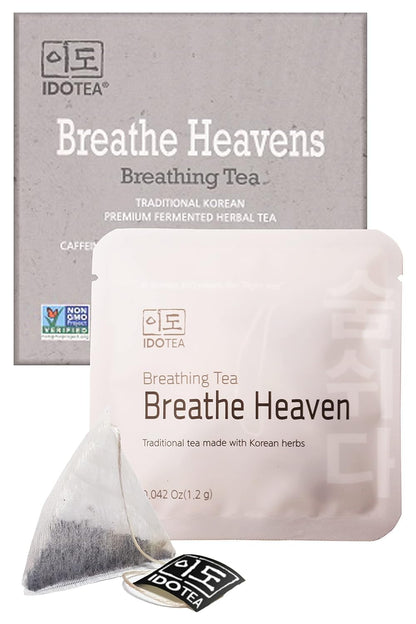 IDO Tea Breathe Heavens Breathing Tea | Organic Korean Fermented Herbal Tea | Breathe Easy Tea for Immune Support | Bedtime Tea | Detox Cleanse Tea Gift Sets (Pack of 1, 15 Tea bags)