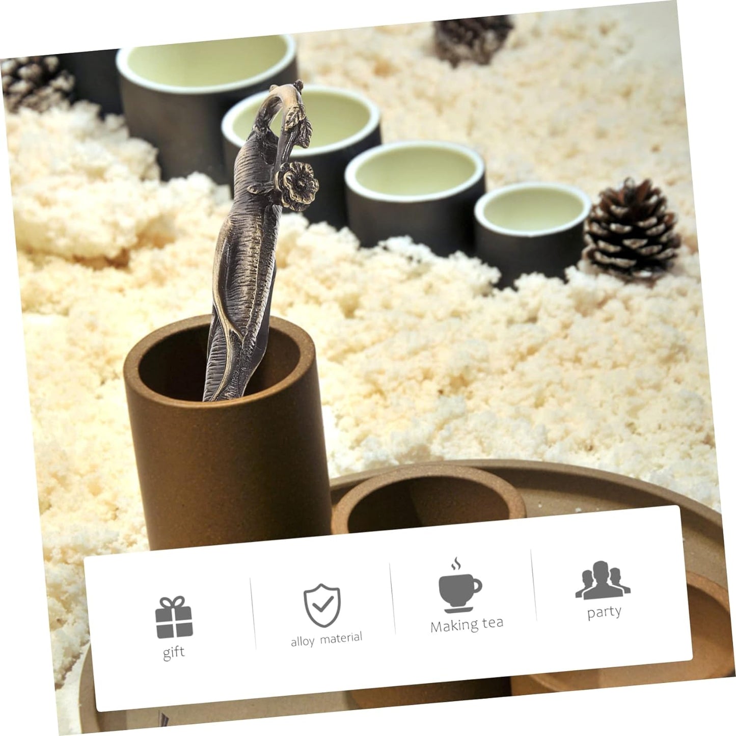 SWOOMEY Pu'er Tea Tea Pry Bread Accessories Kitchen Gadget Tea Cake Cutter Tea Cake Puerh Tea Needle Tea Pick Tool Kung Fu Tea Knives Ice Pick for Breaking Ice Alloy Major