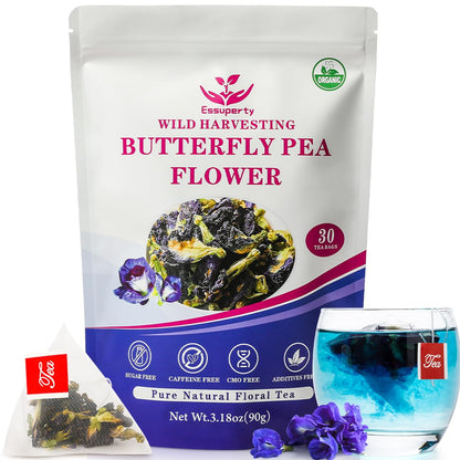 Essuperty- Rose Pu 'er Tea, Rose Puerh Tea Bags, Eco-Conscious Tea Bags, Caffeinated, All Natural Ingredients