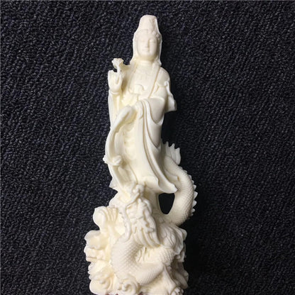 zunibo 6.69" Quan yin Statue Home Office Decor,guan yin Statue Standing on Dragon Figurines Zen Decor,Goddess of Mercy Kuan yin Statue feng Shui Decor