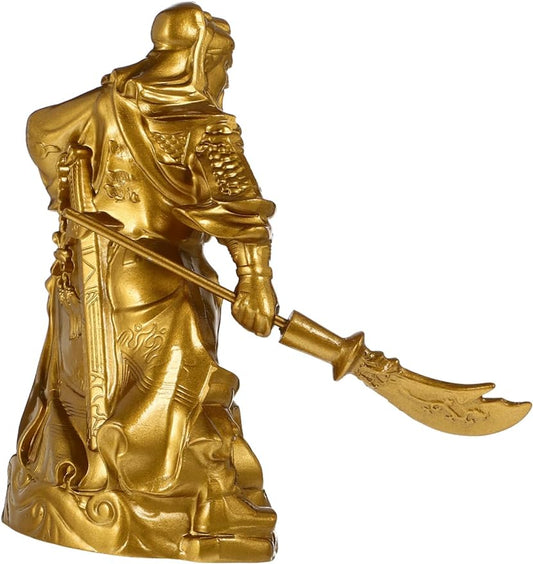 BESPORTBLE Guan Gong Ornaments Guan Yu Sculpture Guan Gong Table Decoration Desk Topper Gold Ingot Guan Di Statue Red Table Decor Counter Resin Ornament God of Wealth Guan Gong Statue Desktop
