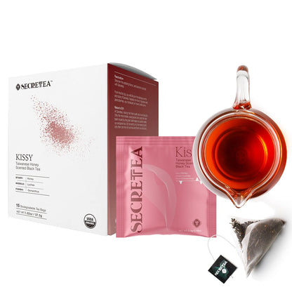 Organic Cocoa Pu-erh Loose Tea I POWERFUL Detox Immune I Heart & Digestion Support, 15 Sachet Tea Bags (Pack of 3) |By T SECRETEA, Treasure Box