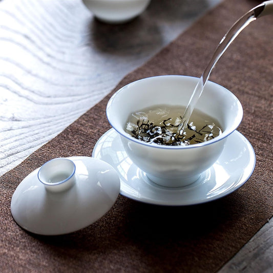 Chinese/Japanese Tea Set Tea Cup Puer Bowl Set Soup Tureen Chinese Kung Fu Mugs Porcelain Ceramic Tableware Ceremony Embryo White Akadama Portable Teapot Set Tea Gift set (Size : (200ml, Color : 4-