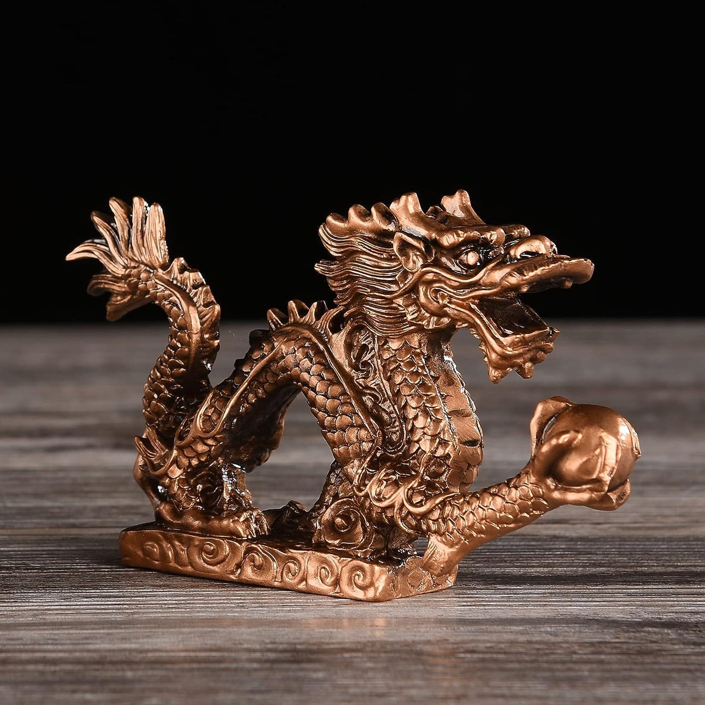 BRABUD Feng Shui Resin Dragon Statue for Luck & Success Ornaments Home Office Decor Figurine Collectible TQGJBS235